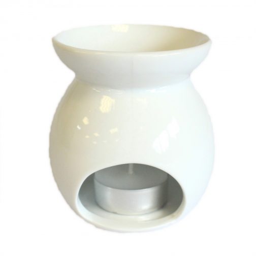 Large White Ceramic Oil / Wax Tealight Burner - Tree Design - Image 2