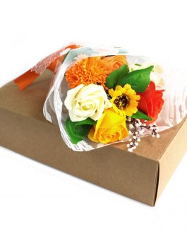 Boxed Hand Soap Flower Bouquet – Orange