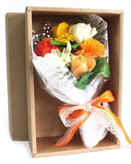 Boxed Hand Soap Flower Bouquet – Orange
