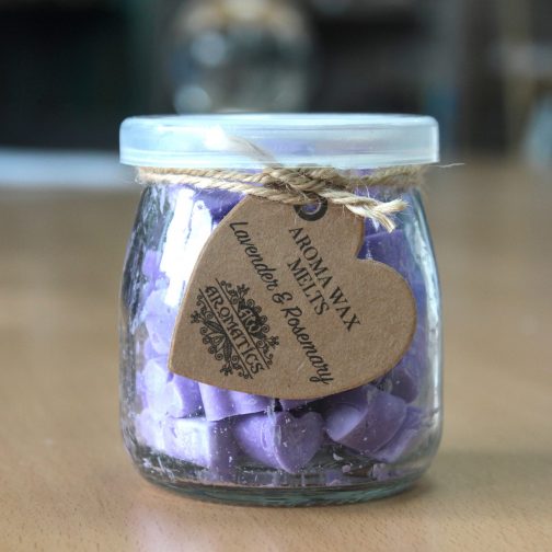 Aroma Wax Melts - Jar of 60 Mini Hearts - Lavender & Rosemary.