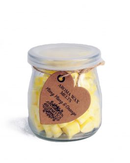 Aroma Wax Melts – Jar of 60 Mini Hearts – Ylang Ylang & Orange.