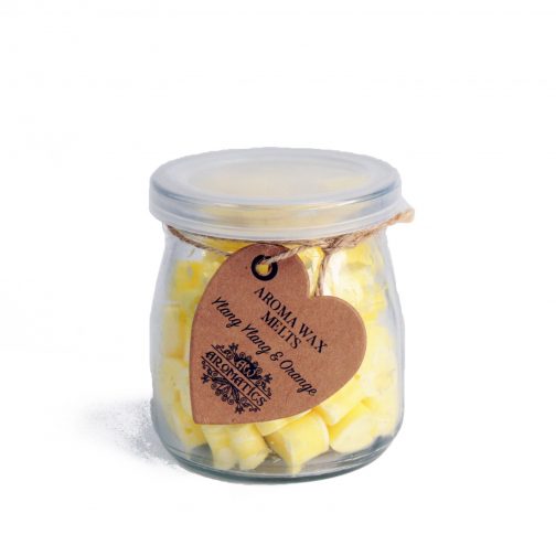 Aroma Wax Melts - Jar of 60 Mini Hearts - Ylang Ylang & Orange.