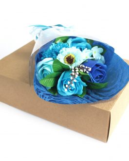 Boxed Hand Soap Flower Bouquet – Blue