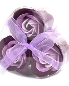 Box of 3 Soap Roses – Purple