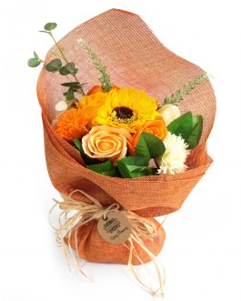 Standing Soap Flower Bouquet – Orange