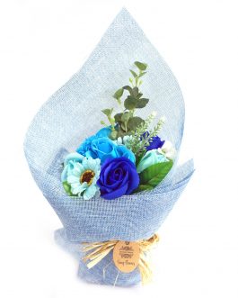 Standing Soap Flower Bouquet – Blue