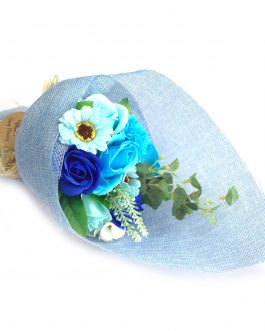 Standing Soap Flower Bouquet – Blue