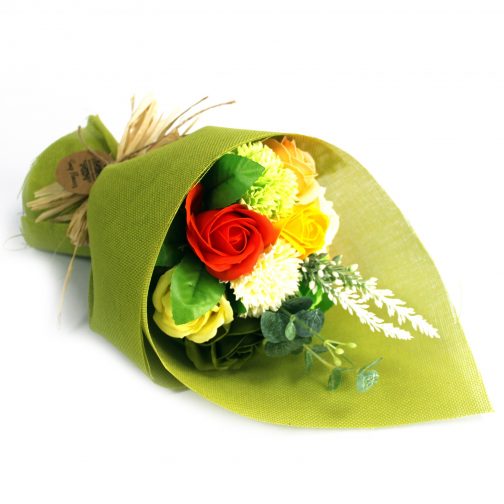 Standing Soap Flower Bouquet - Green / Yellow - Image 2