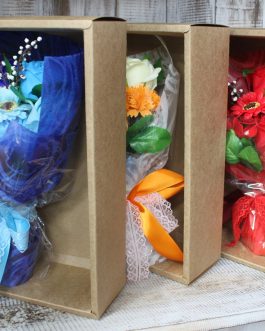 Boxed Hand Soap Flower Bouquet – Blue