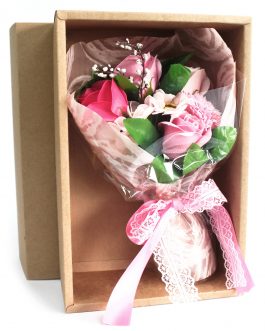 Boxed Hand Soap Flower Bouquet – Pink