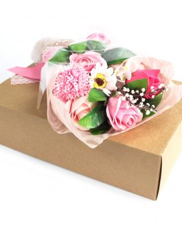 Boxed Hand Soap Flower Bouquet – Pink