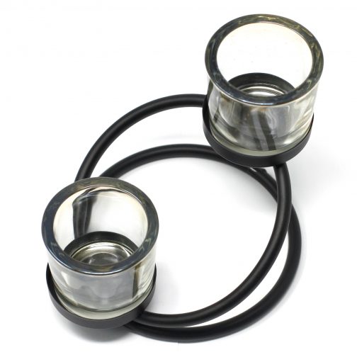 Centrepiece Iron Votive Candle Holder - 2 Cup Double Step - Image 4