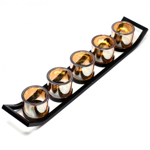 Centrepiece Iron Votive Candle Holder - 5 piece ledge - Image 3