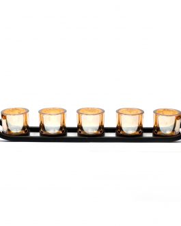 Centrepiece Iron Votive Candle Holder – 5 piece ledge