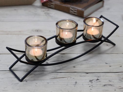 Centrepiece Iron Votive Candle Holder - 3 Cup