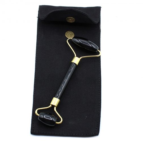 Black Obsidian Gemstone Double ended Face Roller - Image 2