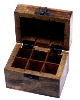 Aromatherapy Essential Oils Box – Holds 6 oils (10 ml bottles)