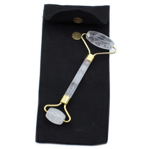 Rock Quartz Gemstone Double ended Face Roller - Image 2