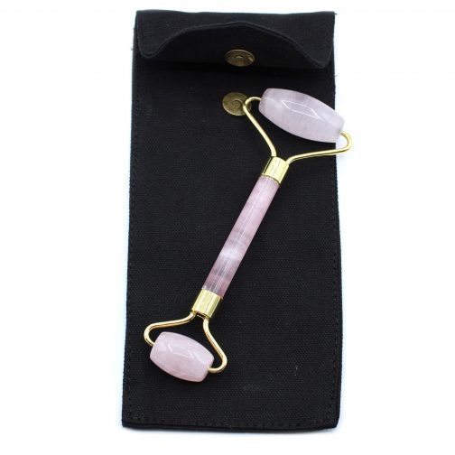 Rose Quartz Gemstone Double ended Face Roller - Image 2