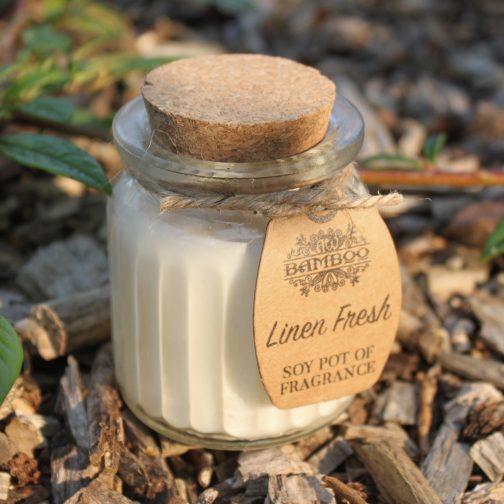 Soy Wax Candle Jars x 2 - Linen Fresh
