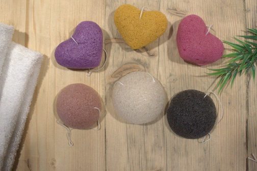 Konjac Heart Sponge -100% Natural - Lavender - Image 2