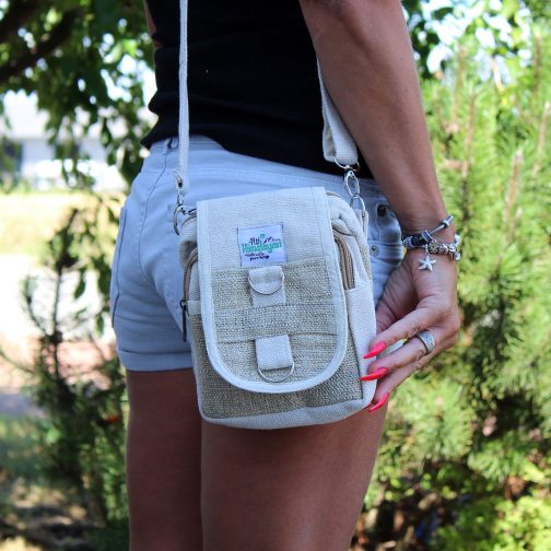 Eco friendly Hemp & Cotton Cross Body Bag  - Neutral - Image 2