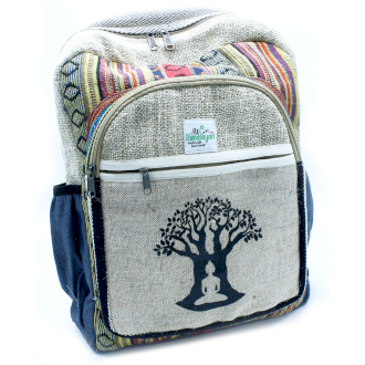 Eco friendly Hemp & Cotton Large Backpack Bag  – Tree