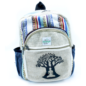 Eco friendly Hemp & Cotton Small Backpack Bag  – Tree