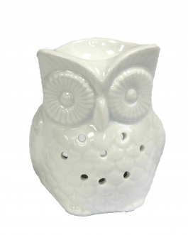 White Ceramic Oil / Wax Tealight Burner – Owl Design