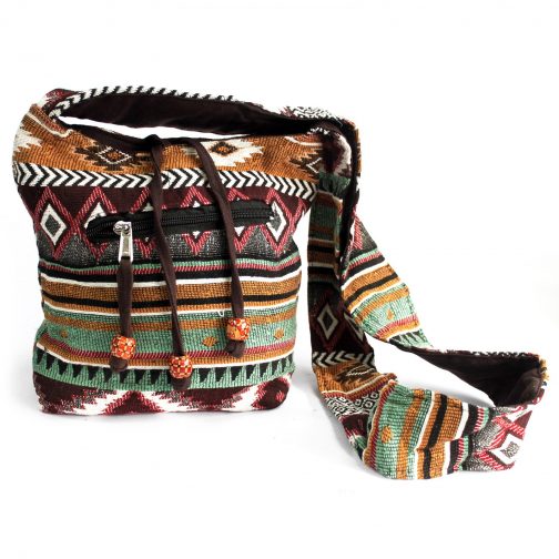 Small Jacquard Chocolate Sling Bag