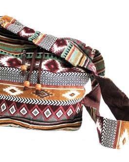 Large Jacquard Chocolate Sling Bag