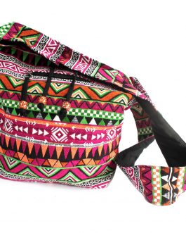 Large Jacquard Pink Sling Bag