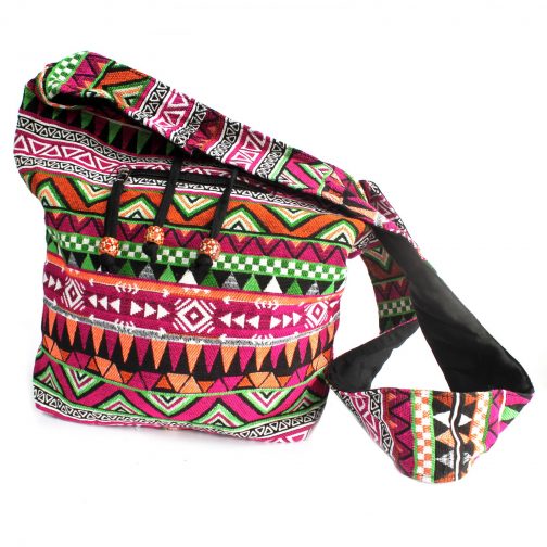 Large Jacquard Pink Sling Bag