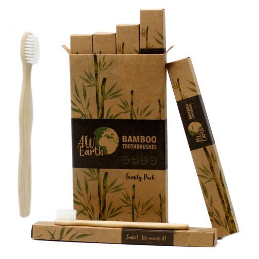 Bamboo Toothbrushes family pack of 4 - Cruelty free & Vegan - Image 3