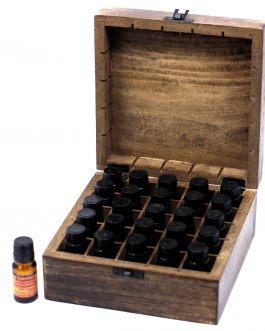 Aromatherapy Essential Oils Box – Holds 25 (10 ml bottles)