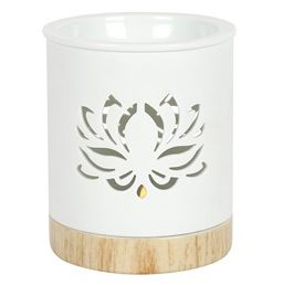 Lotus Flower Ceramic Tealight Burner – white