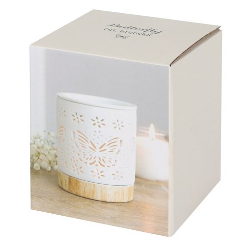 White Butterfly Ceramic Tealight Burner - Image 4