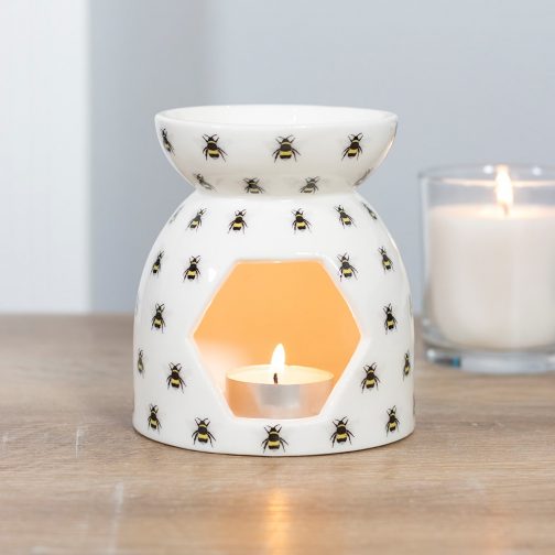 Bee Print Ceramic Tealight Burner