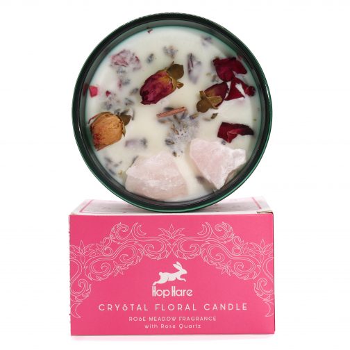 Hop Hare Rose Quartz Crystal Candle - The Lovers