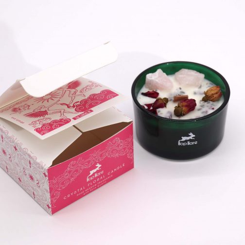 Hop Hare Rose Quartz Crystal Candle - The Lovers - Image 2