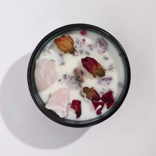 Hop Hare Rose Quartz Crystal Candle - The Lovers - Image 3