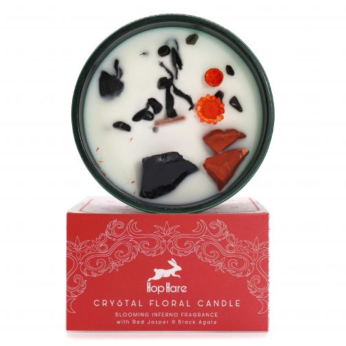 Hop Hare Red Jasper Crystal Candle - The Devil