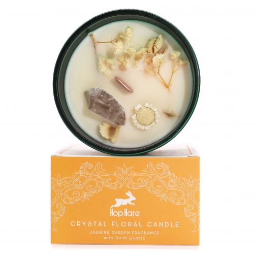 Hop Hare Rock Quartz Crystal Candle - The Lion