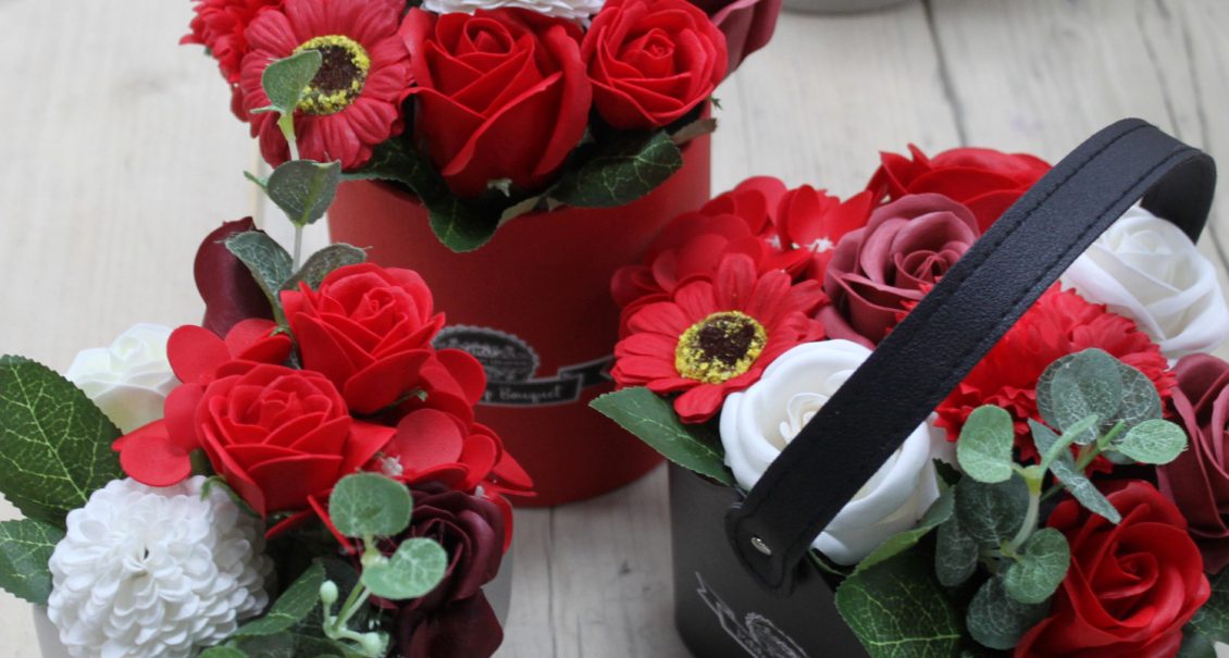 Soap flower arrangements